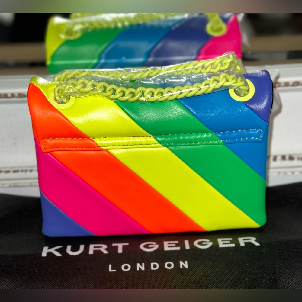 Kurt Geiger London Mini Neon Leather Convertible Crossbody Bag - Picture 3 of 8